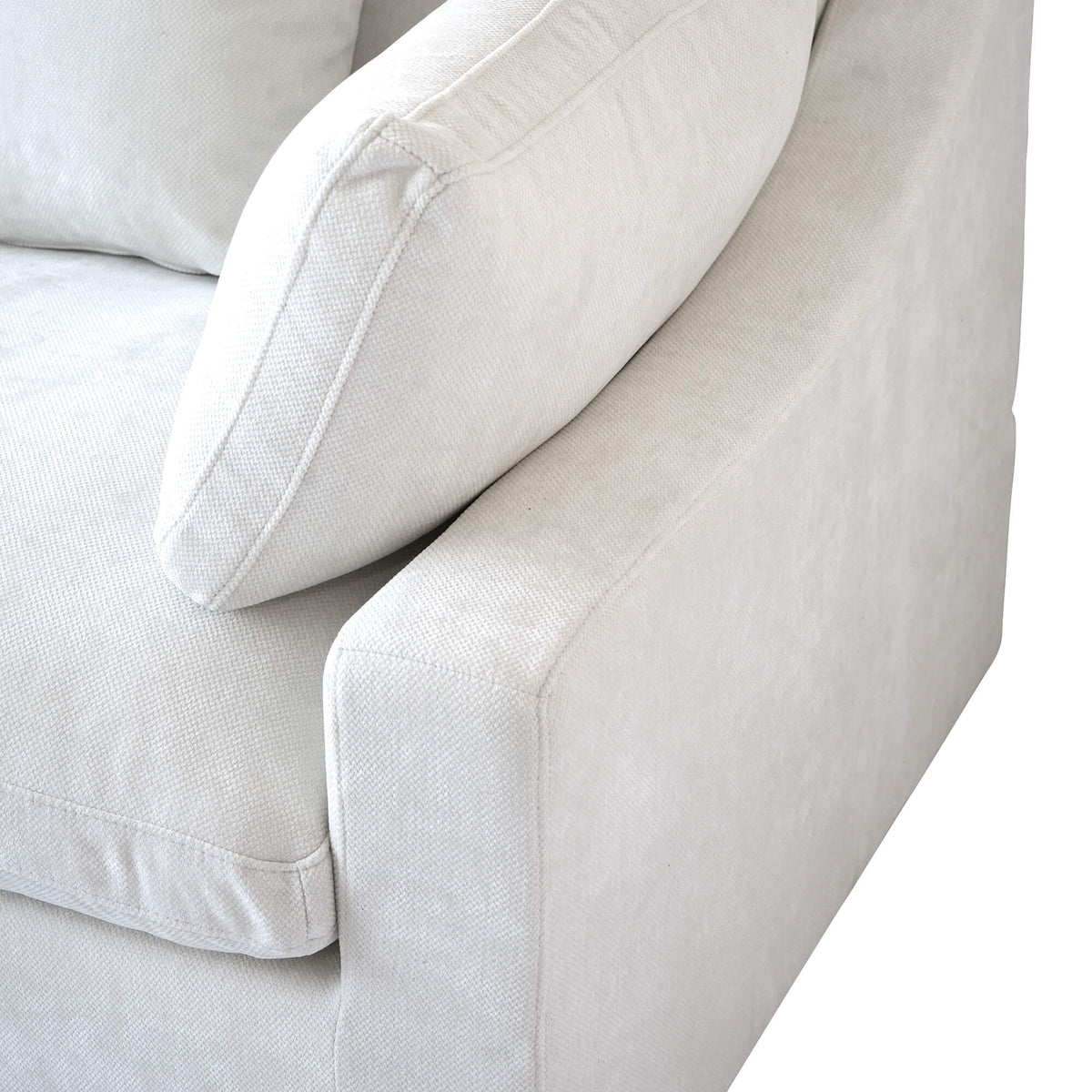 Sky Cloud Slope Sectional Sofa, Pet-Friendly Linen L-Shaped Sectional 5-Seater, White
