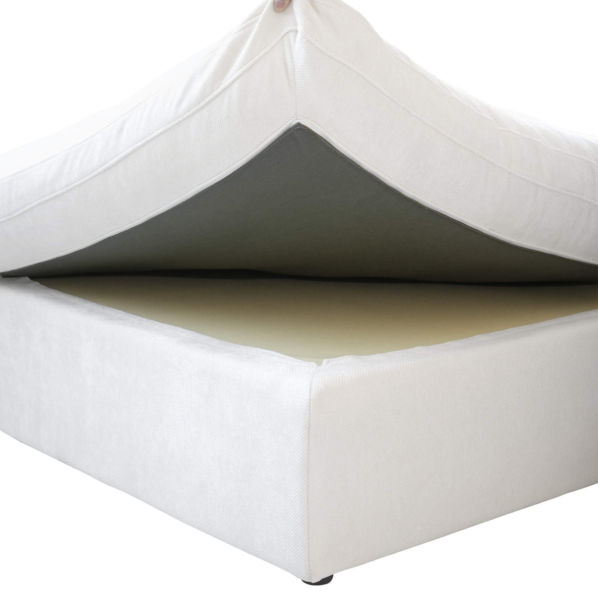 Sky Cloud Slope Sectional Sofa, Modular Comfort Linen L-Shaped Sectional 4-Seater, White