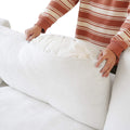 Sky Cloud Slope Sectional Sofa, Modular Comfort Linen L-Shaped Sectional 4-Seater, White