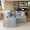 Sky Modular Track Arm Sectional Cloud Sofa, Loveseat Sofa Chaise Chenille and Linen Washable Sofa