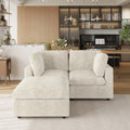 Sky Modular Track Arm Sectional Cloud Sofa, Loveseat Sofa Chaise Chenille and Linen Washable Sofa