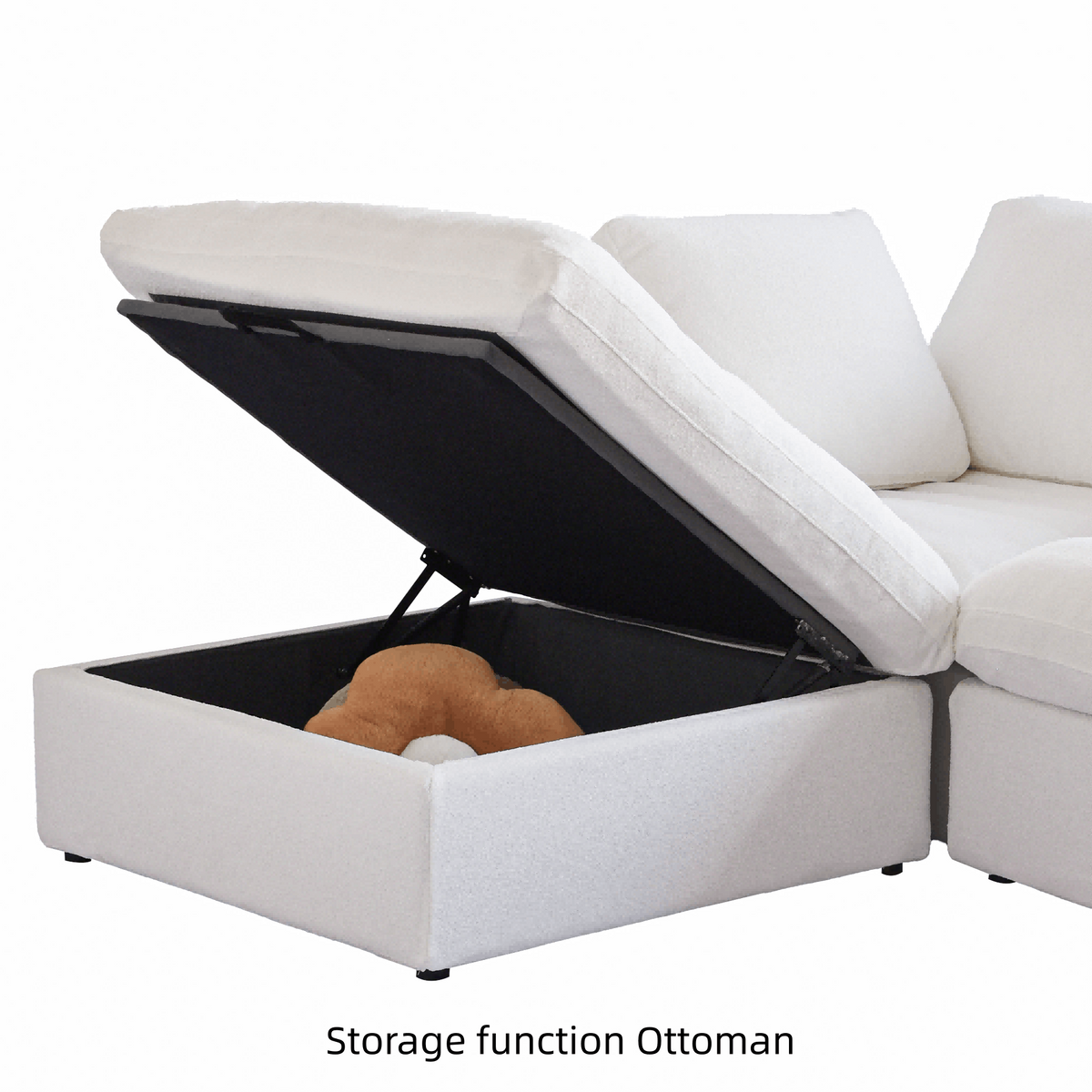 Sky Cloud Sectional Sofa, Modular Washable 40-Inch Linen Ottomans 1-Seaters