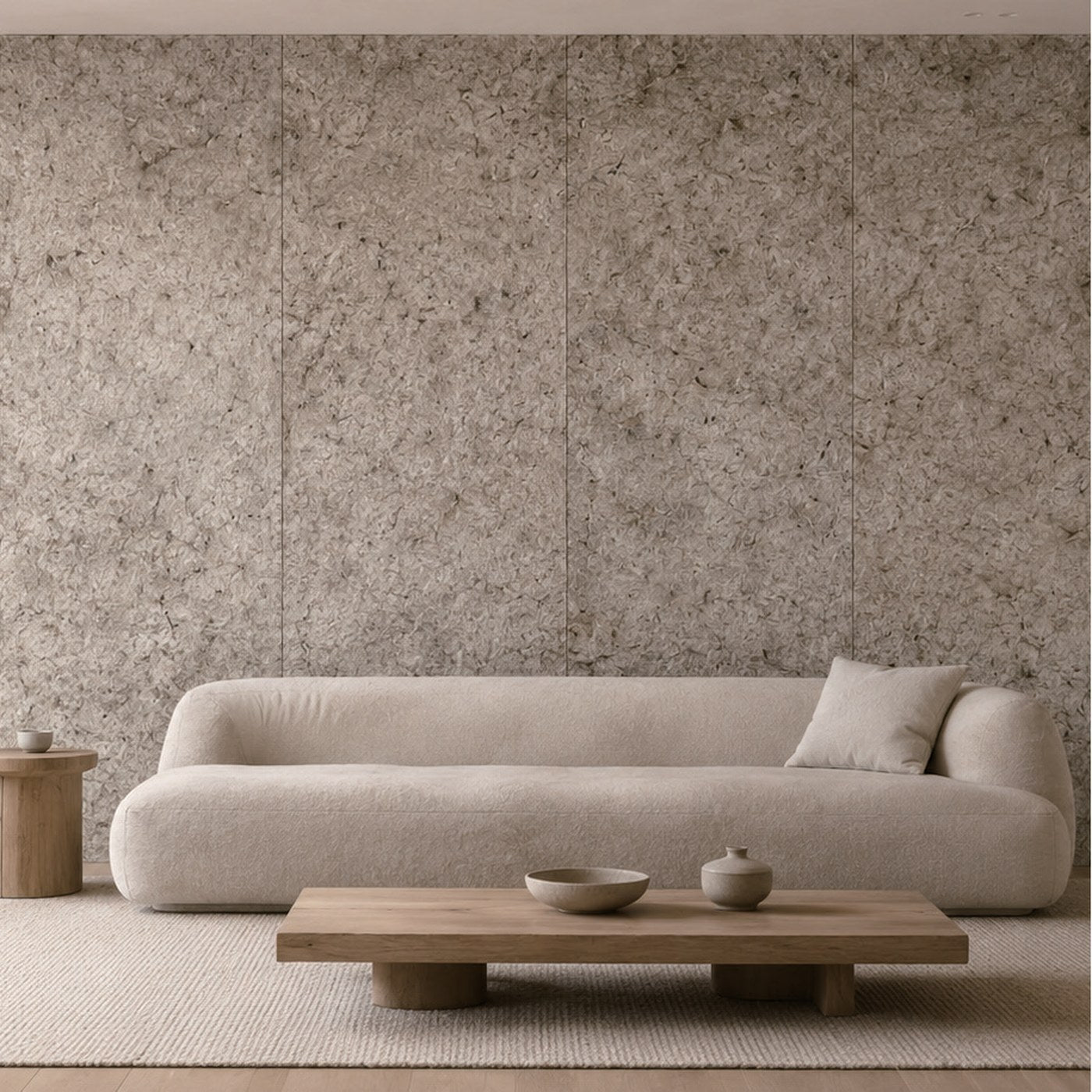 Wool & Pulp wall panels installed across a feature wall