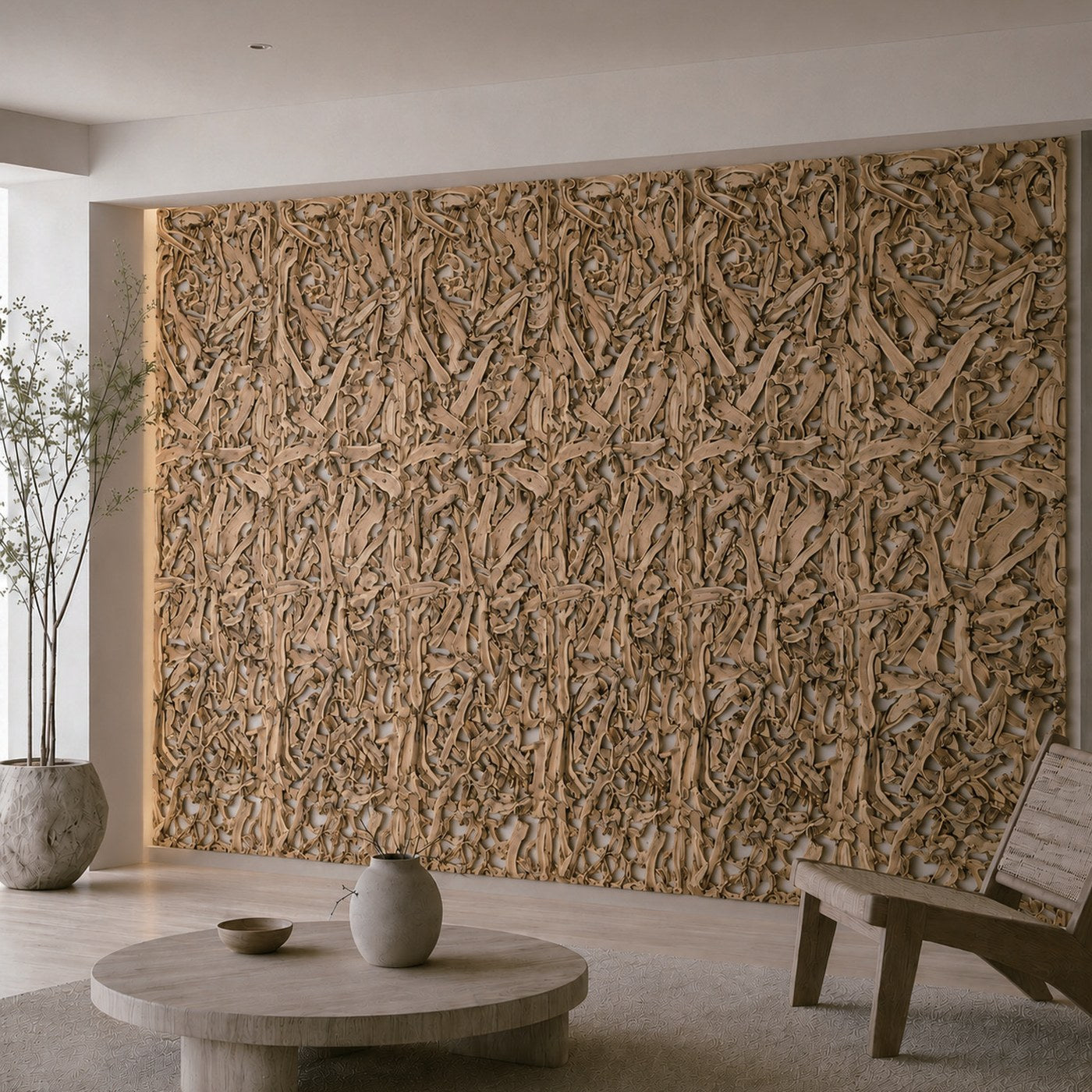 Mulberry wall panels installed across a feature wall