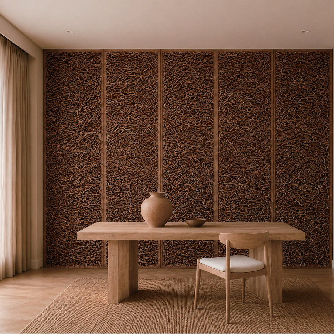 Grapevine wall panel shown flat on white, 24" x 96"