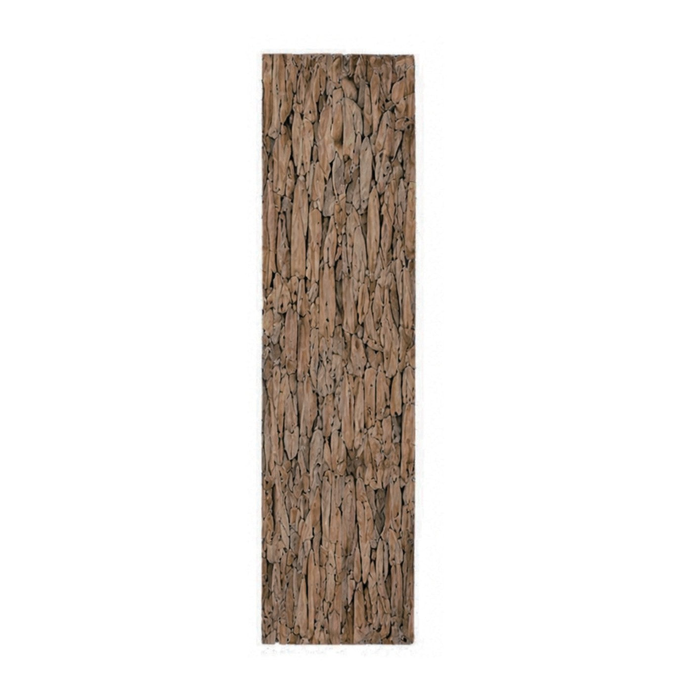 Driftwood wall panel shown flat on white, 24" x 96"