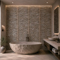 Tea Tree Branch wall panels installed across a feature wall
