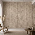 Hemp wall panels installed across a feature wall