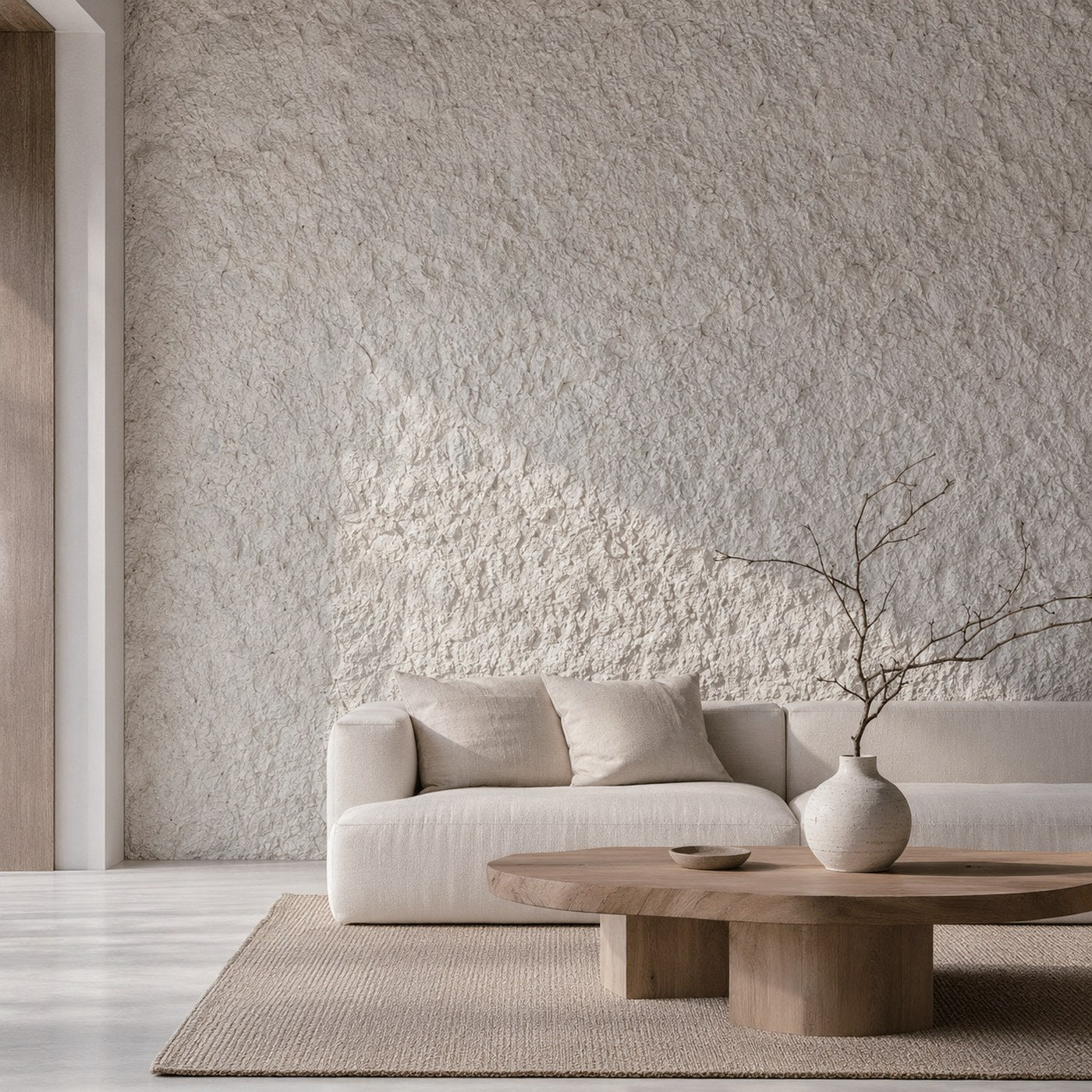 Paper wall panels installed across a feature wall