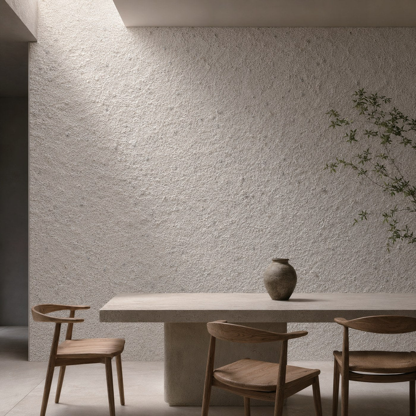 Paper & Wool wall panels installed across a feature wall