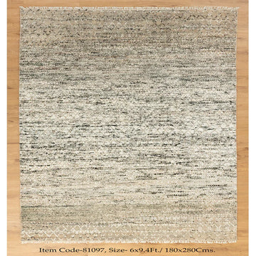 Wool Silk Indo Savannah Diamond Pattern Rug