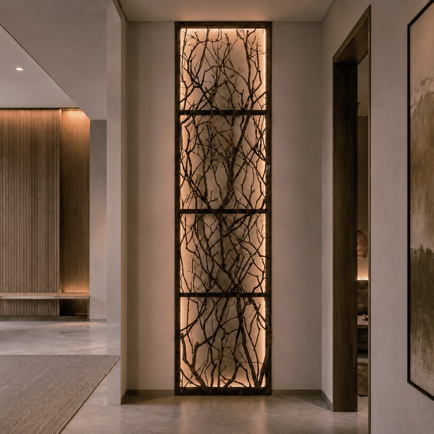 Branch Screen wall panels installed across a feature wall