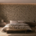 Wood Slice wall panels installed across a feature wall