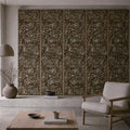 Twig wall panels installed across a feature wall