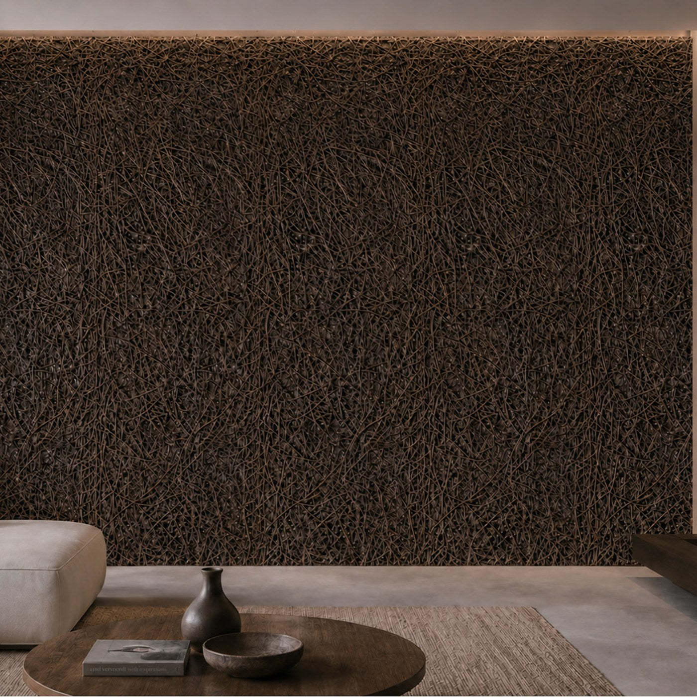 Glauca Twig wall panels installed across a feature wall