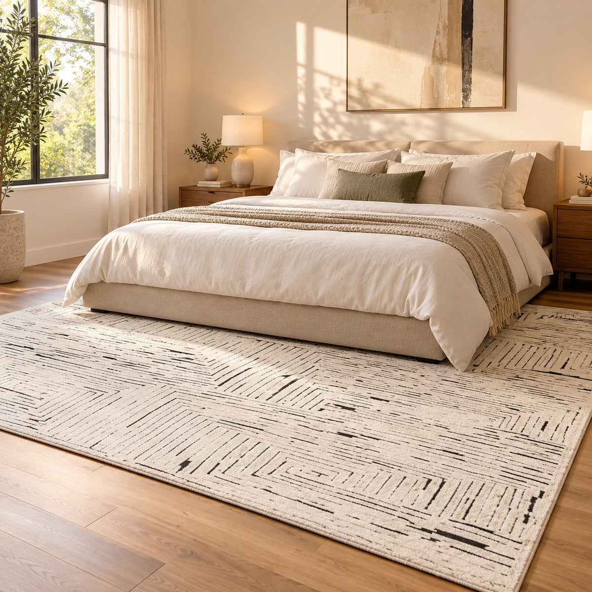 Abstract Geometric Design in a bedroom