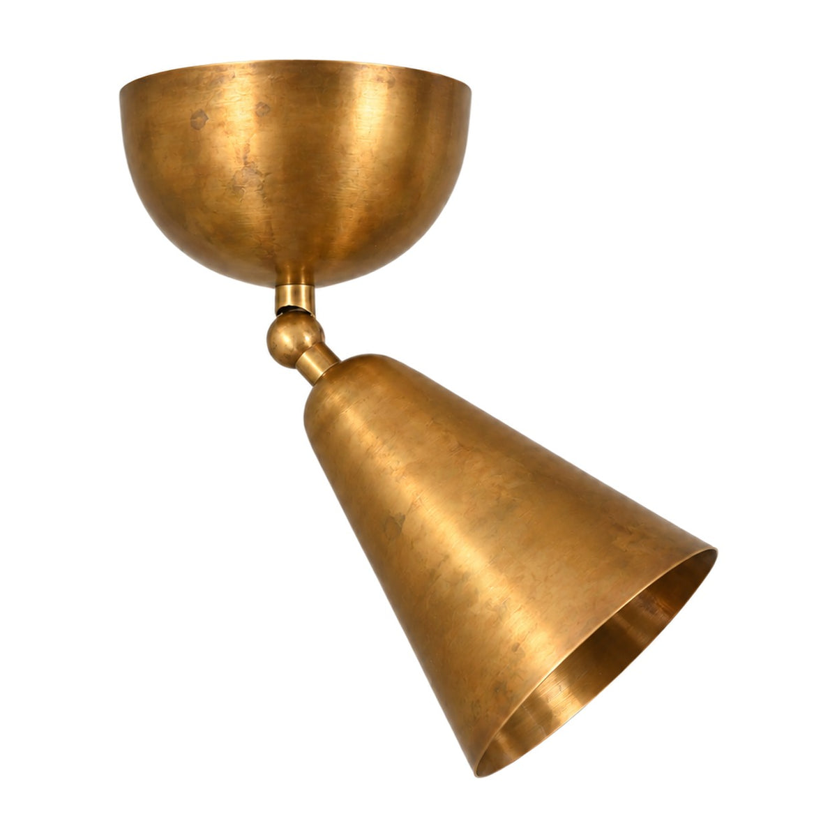 Adjustable Angle Ceiling Spotlight in raw brass