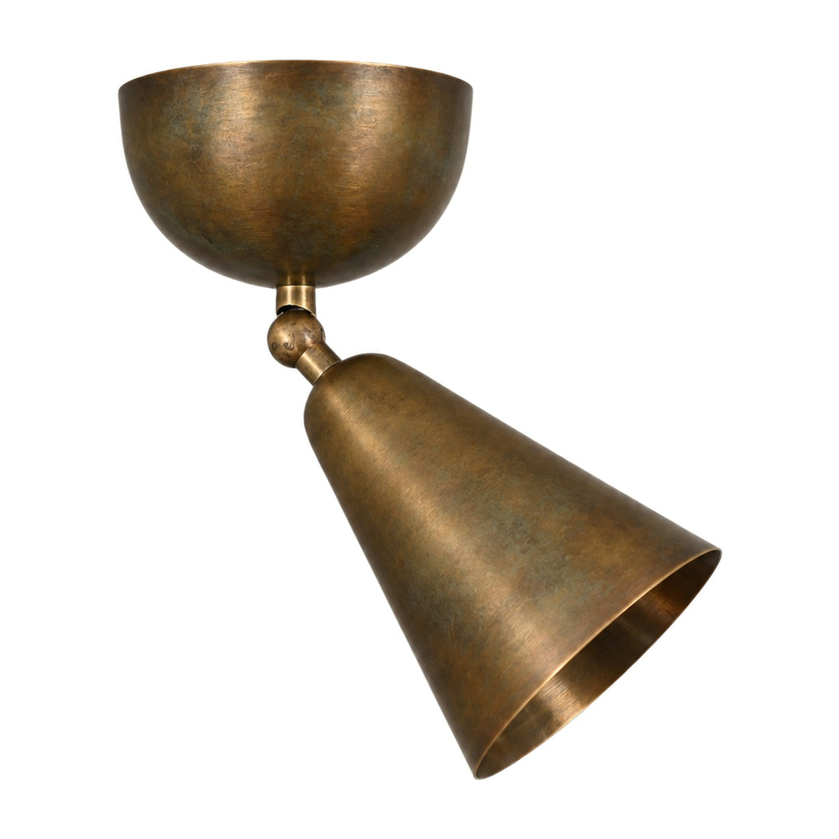 Adjustable Angle Ceiling Spotlight in antique brass