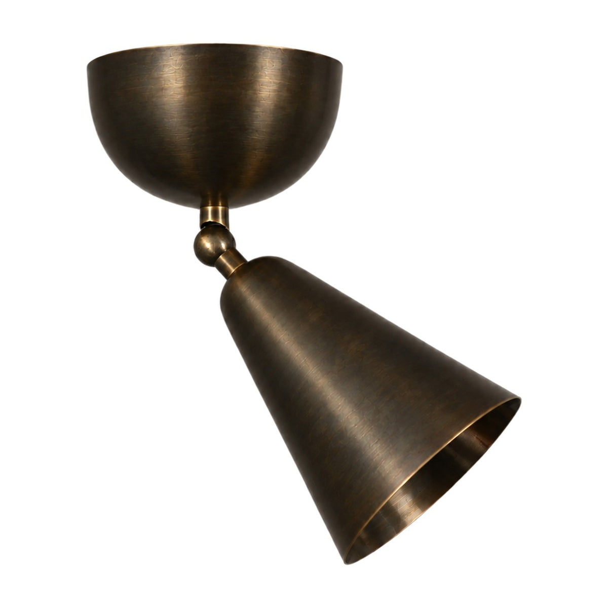 Adjustable Angle Ceiling Spotlight in blackened brass