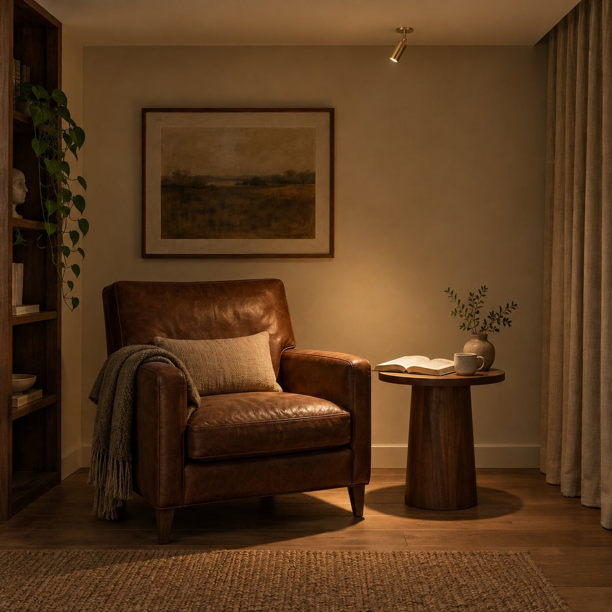 Adjustable Solid Brass Ceiling Spotlight – Precision Lighting with Style in a room