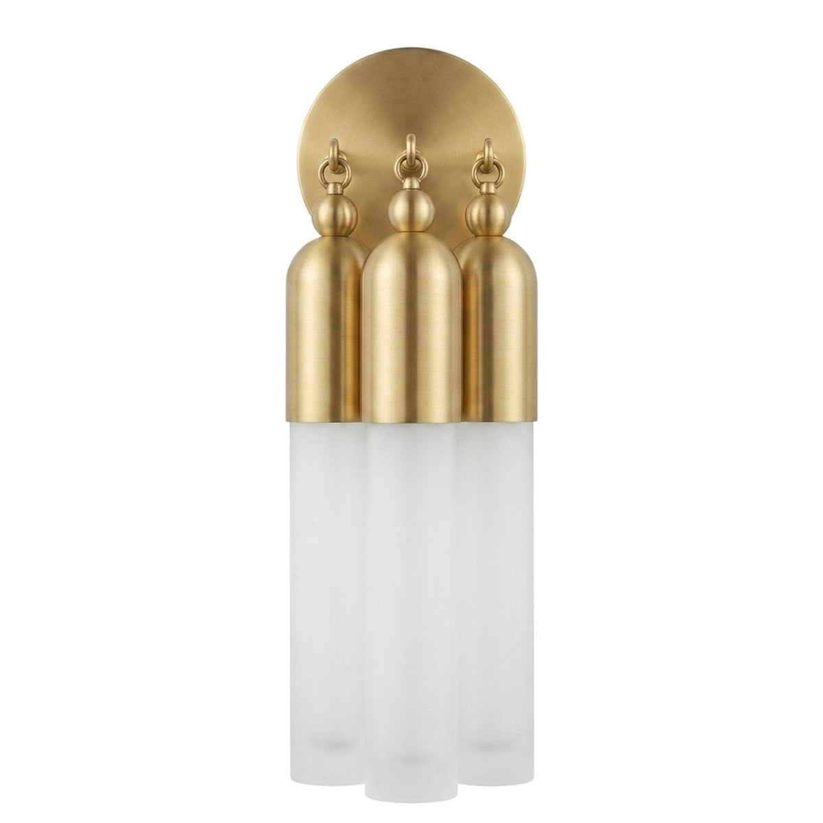 Antique Brass Wall Lamp with Glass Cylinder in brushed brass