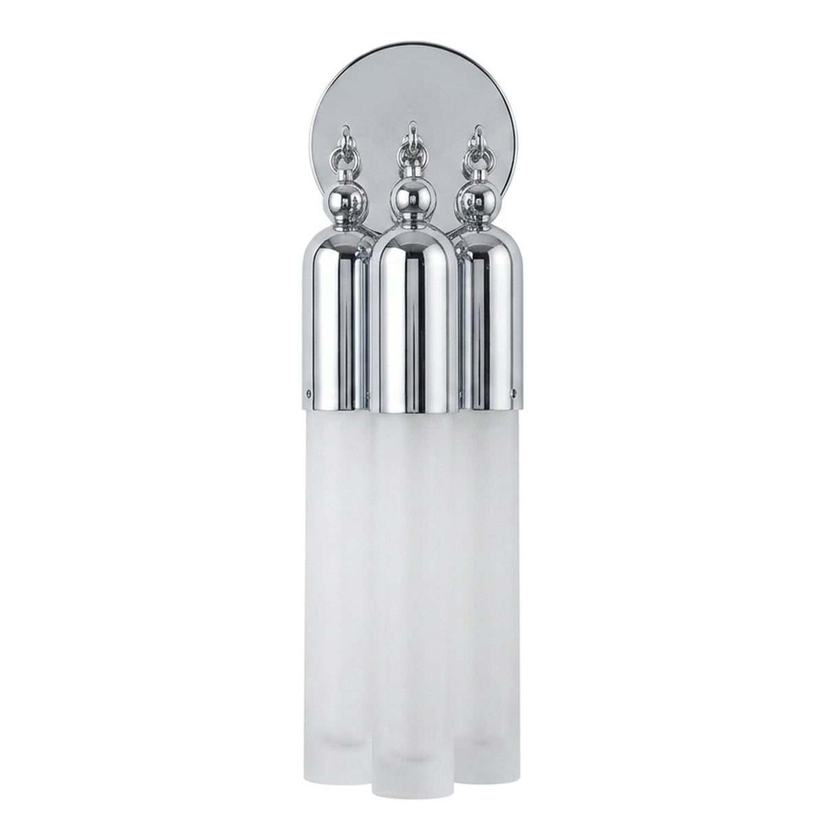 Antique Brass Wall Lamp with Glass Cylinder in polished chrome