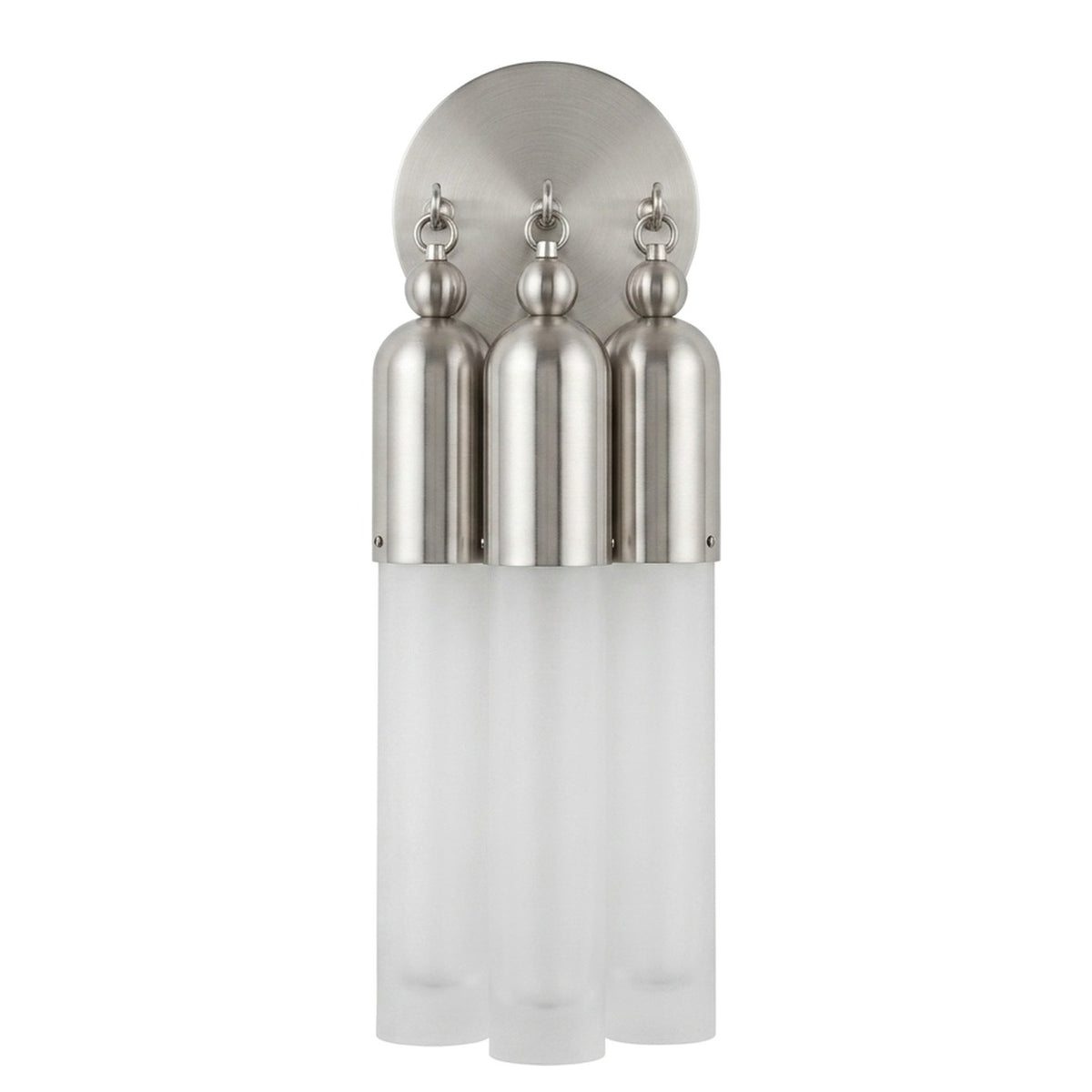 Antique Brass Wall Lamp with Glass Cylinder in brushed chrome