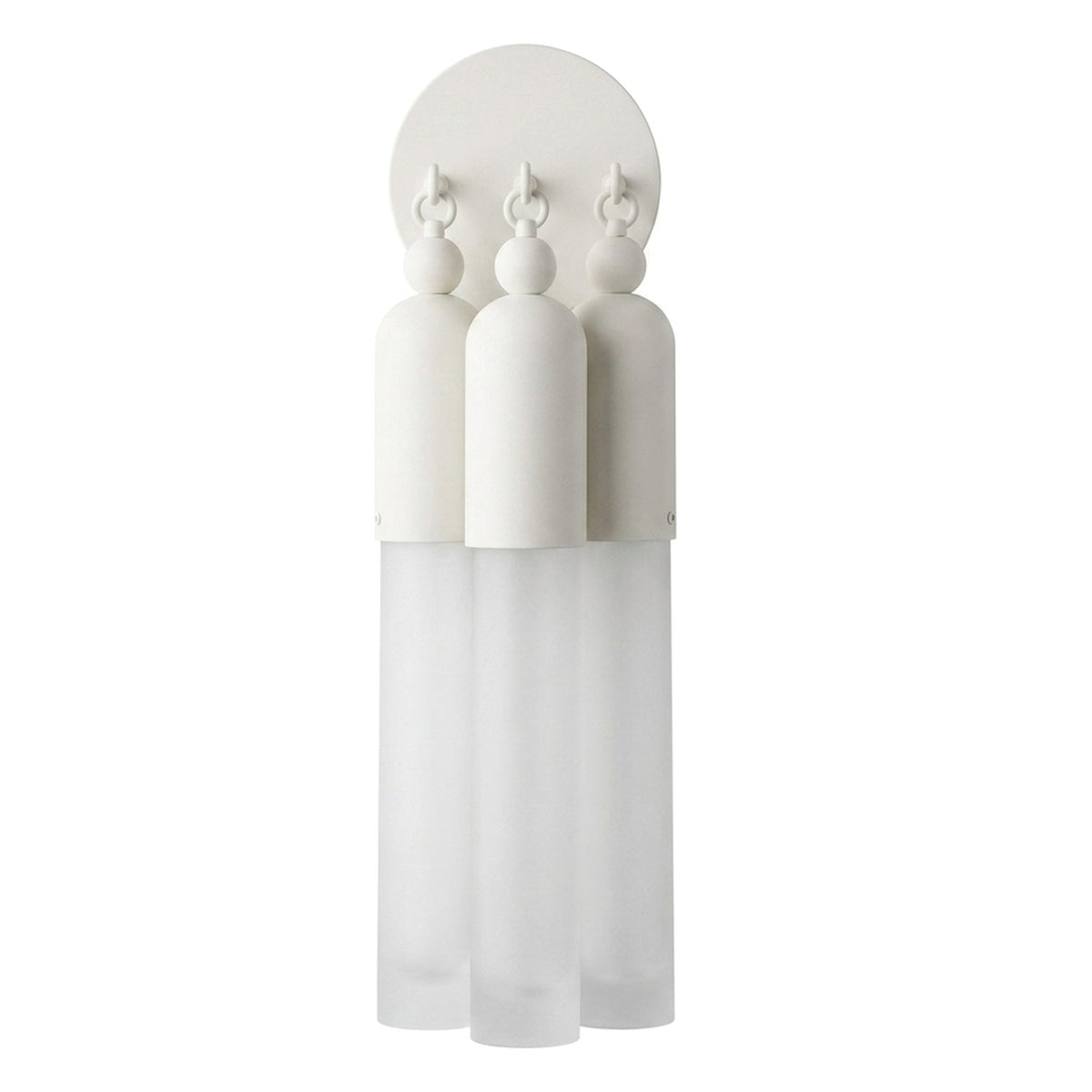 Antique Brass Wall Lamp with Glass Cylinder in matte white