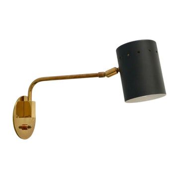 Articulated One-Light Wall Lamp – Mid-Century Modern Brass Sconce in polished brass
