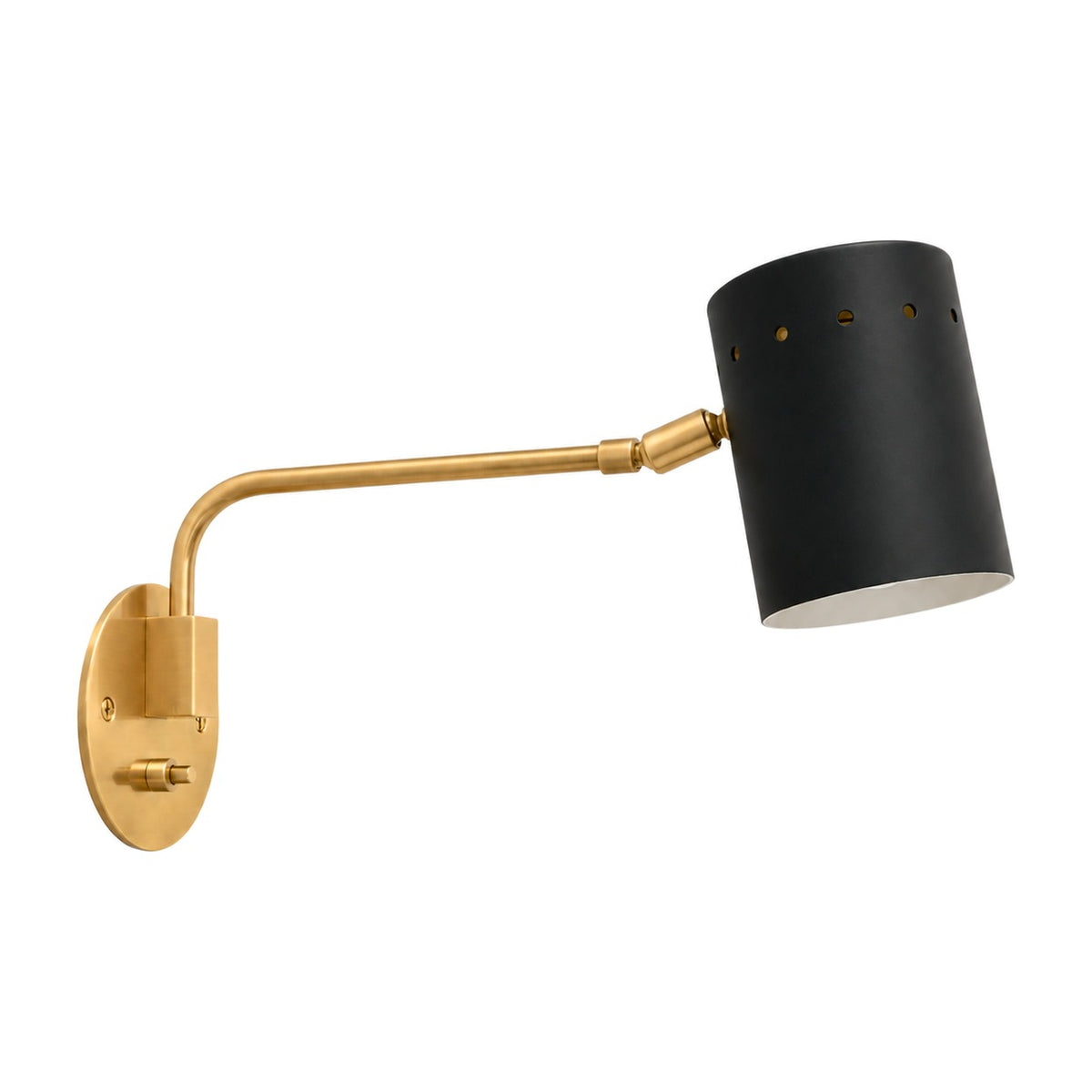 Articulated One-Light Wall Lamp – Mid-Century Modern Brass Sconce in raw brass