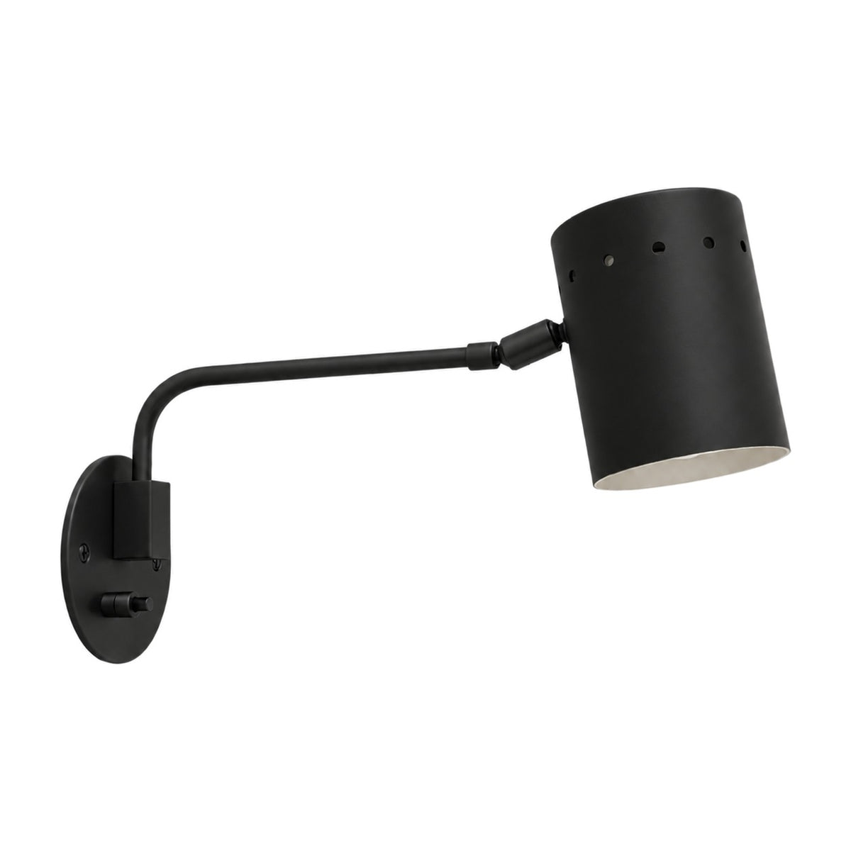 Articulated One-Light Wall Lamp – Mid-Century Modern Brass Sconce in matt black