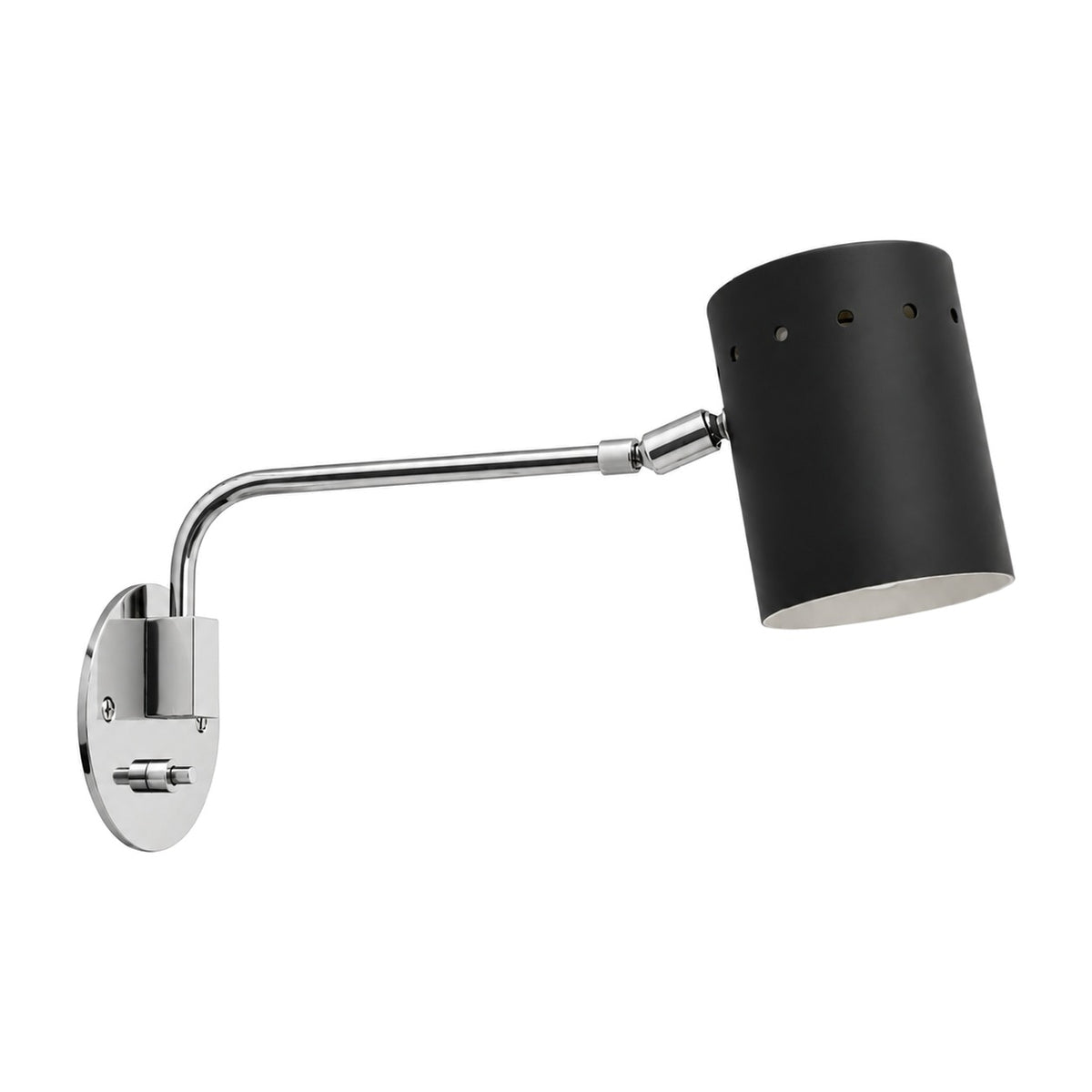 Articulated One-Light Wall Lamp – Mid-Century Modern Brass Sconce in polished chrome