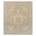 Artisan Hand-Knotted Mamluk Distressed look Rug, full view on a white background