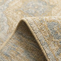 Artisan Hand-Knotted Mamluk Distressed look Rug, folded corner showing the back