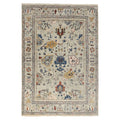 Artisan Hand-Knotted Traditional Rug, full view on a white background