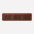 Dark Wood Slatted Low TV Console, view 3