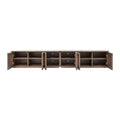 Dark Wood Slatted Low TV Console, view 8