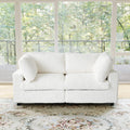 Sky Cloud Pro Sectional Sofa, Plush Comfort Plush Fabric Loveseats 2-Seaters, Beige