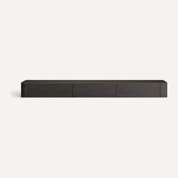 Blackened Floating Wall Mounted Media Console 79in, front view