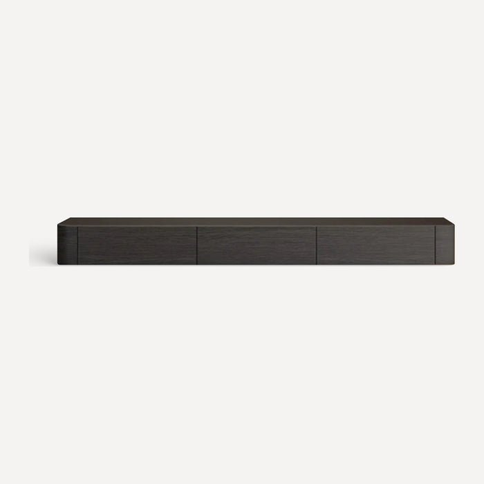 Blackened Floating Wall Mounted Media Console 79in, front view