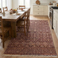 Bohemian-Inspired Hand-Knotted Geometric Rug in a kitchen
