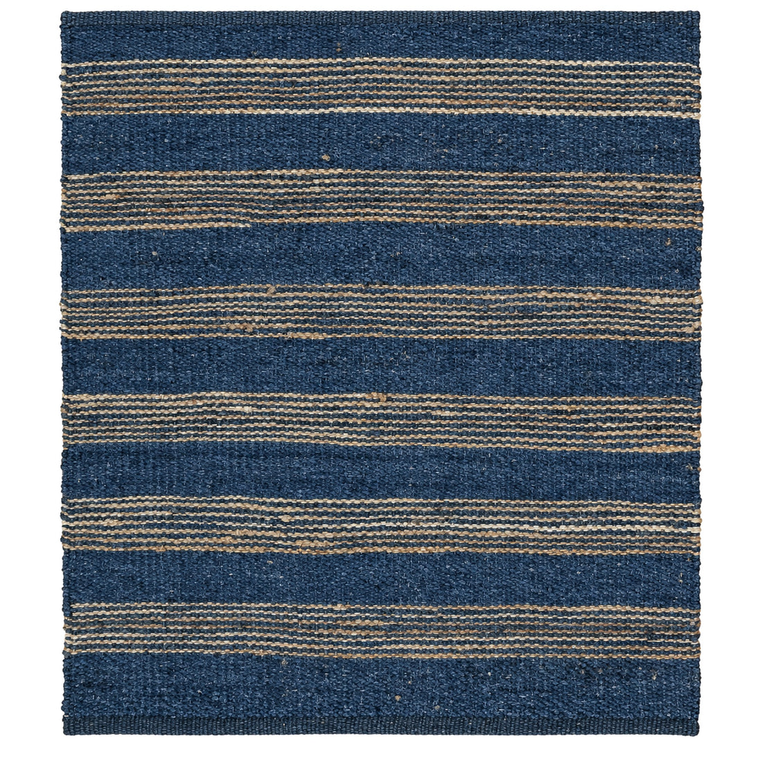 Boho Chic Jute Stripe Rug - Stylish and Sustainable Floor Decor, full view on a white background