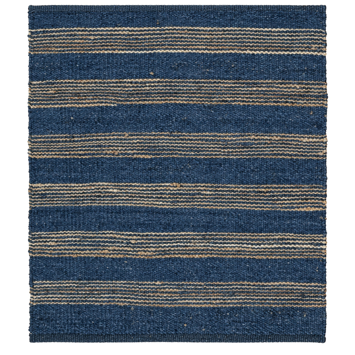 Boho Chic Jute Stripe Rug - Stylish and Sustainable Floor Decor, full view on a white background