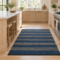 Boho Chic Jute Stripe Rug - Stylish and Sustainable Floor Decor in a kitchen