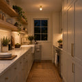Handmade Brass Cone Flush Mount Ceiling Light in a room