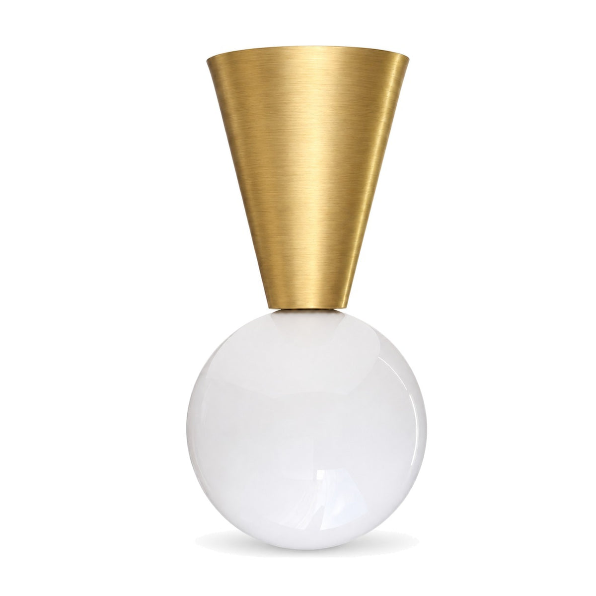 Handmade Brass Cone Flush Mount Ceiling Light in brushed brass