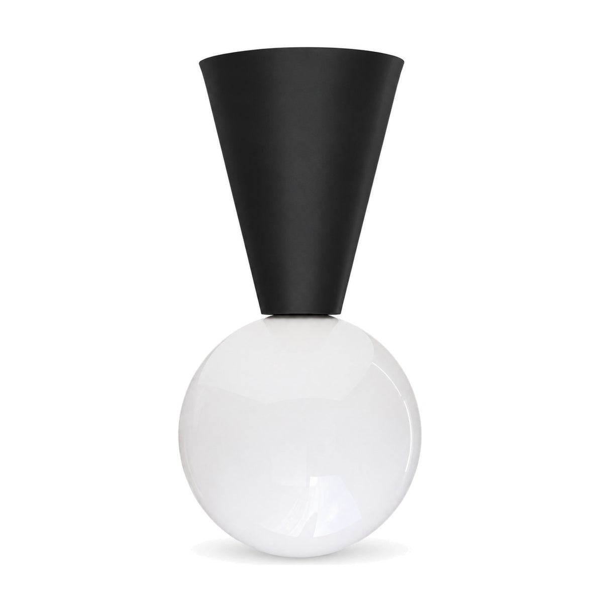 Handmade Brass Cone Flush Mount Ceiling Light in matt black