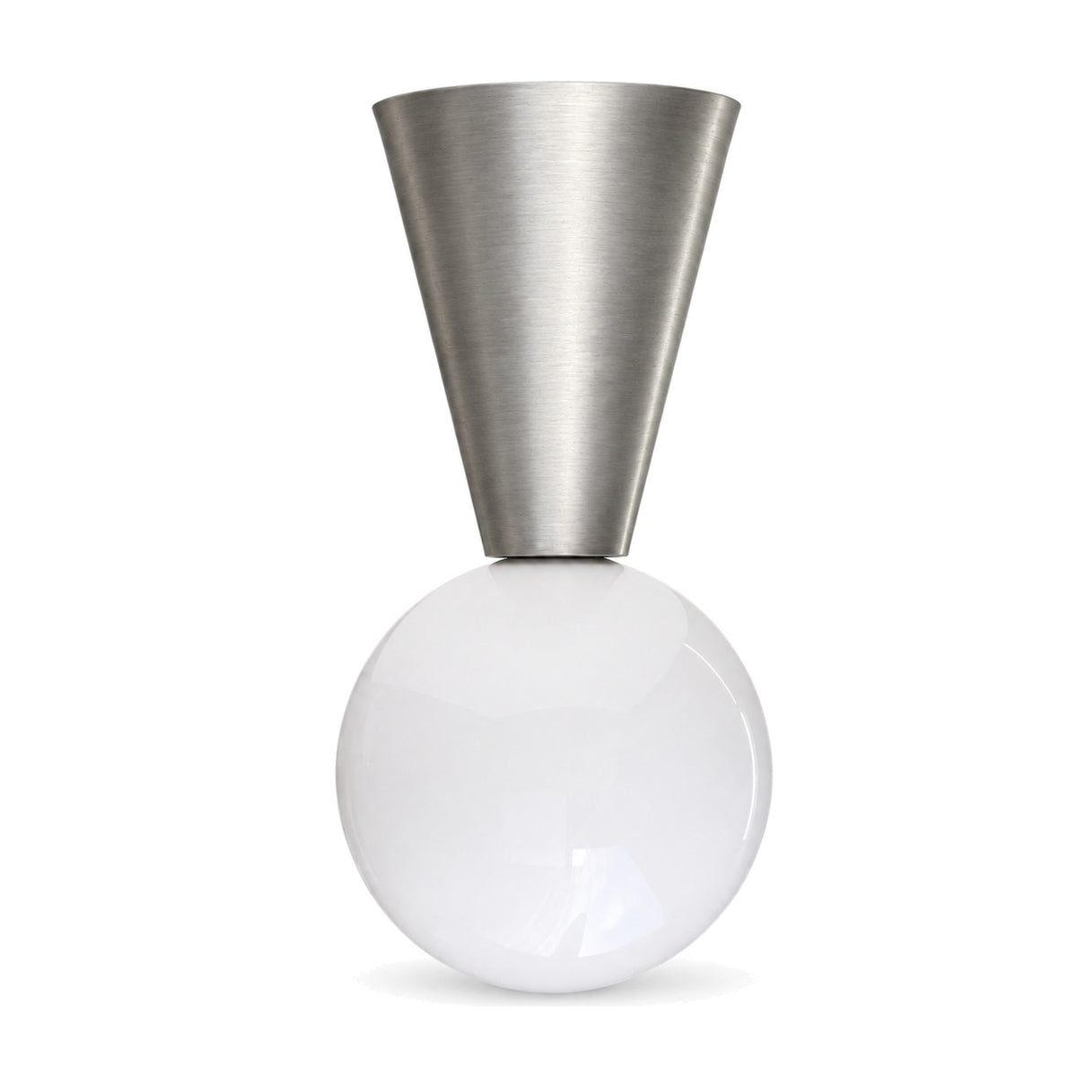 Handmade Brass Cone Flush Mount Ceiling Light in brushed chrome