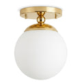 Handmade Brass Globe Flush Mount Ceiling Light in polished brass