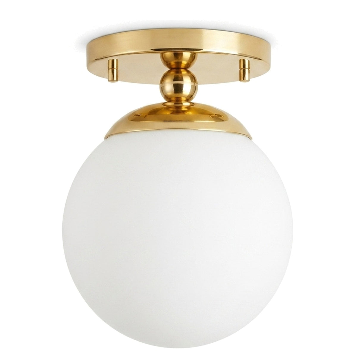Handmade Brass Globe Flush Mount Ceiling Light in polished brass